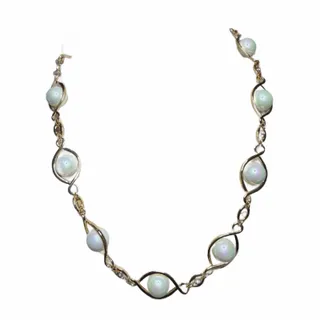 Photo of Danbury Mint Madame Vice President Inagural Pearl Necklace 14kt Gold-plated