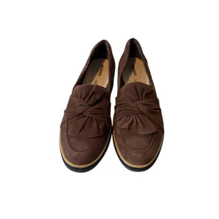 Photo of Clarks dark brown Suede Sharon Dasher Knotted Slip-on Loafers Flats 12 New