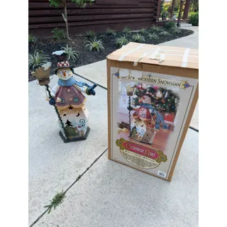 Photo of RARE! GRANDEUR NOEL COLLECTORS EDITION WOODEN SNOWMAN 25 1/4" TALL Christmas