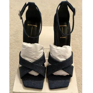 Photo of Black Suede Studio Chelsea Denim Sandal
