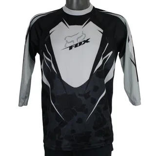 Photo of Fox Racing Motocross Jersey Mens M Black White MX BMX 3/4 Sleeve