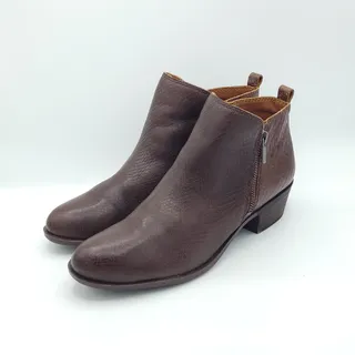 Photo of Lucky Brand Basel Reishi Snake Print Leather Booties brown women's size 9.5