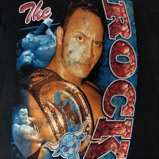 Photo of Vintage WWF The Rock graphic t-shirt from the late 1990s Attitude era