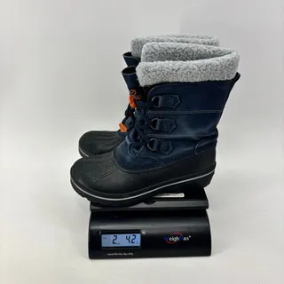 Photo of Magellan Boys Size 5 Suede Leather Navy Blue Snow Duck Boots Winter