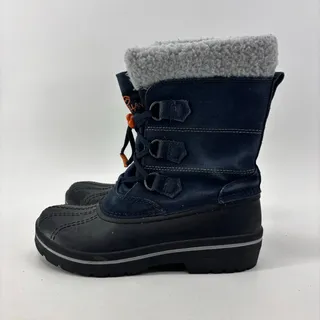 Photo of Magellan Boys Size 5 Suede Leather Navy Blue Snow Duck Boots Winter
