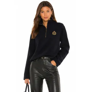 Photo of Ralph Lauren Crest Quarter Zip Fleece Pullover - Black Size Medium