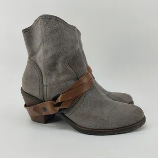 Photo of OTBT Bedford Size 8 Womens Gray Suede Leather Boots Ankle Bootie