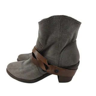Photo of OTBT Bedford Size 8 Womens Gray Suede Leather Boots Ankle Bootie
