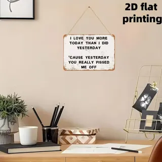 Photo of Wood Sign • 'I Love You More Today Than Yesterday' • Distressed Retro Home Décor