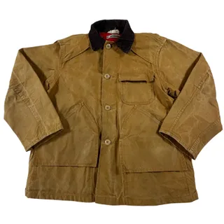 Photo of VTG JC Penney Canvas Hunting Jacket Bird Bag Flannel Corduroy Collar Tan Sz 42