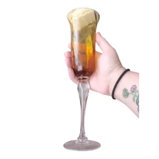 Photo of Vintage Amberina Glass Champagne Flutes / Cordial Glasses - Set of 6