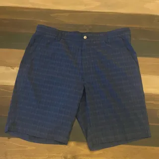 Photo of Footjoy Lightweight 10” Inseam Golf Shorts- Blue Plaid Size 38