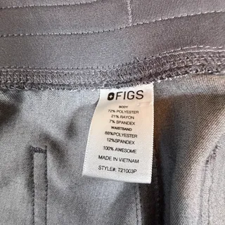 Photo of Figs Livingston Straight Leg Scrub Pants Petite Length T21003P Gray Womens 2XL