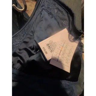 Photo of Auden Blue Satin Lace Triangle Bralette