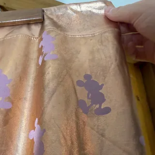 Photo of Disney Metallic Rose Gold Mickey Mouse Leggings w/Light Stretch Size XL