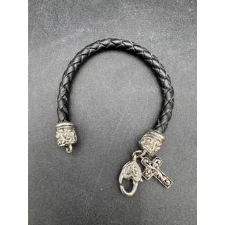 Photo of Brighton Bracelet Heart Braided Leather Cord Silver Plate
