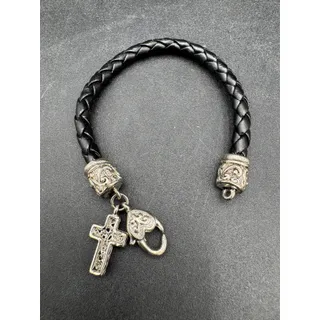 Photo of Brighton Bracelet Heart Braided Leather Cord Silver Plate