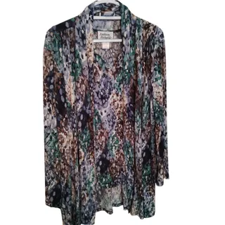 Photo of Anthony Richards Mosaic Abstract Twin Set Women’s XL Cardigan & Tank Estate