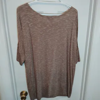 Photo of Monroe & Main Taupe Heathered Blouse Women’s XL Stretch Rayon Blend Estate Top