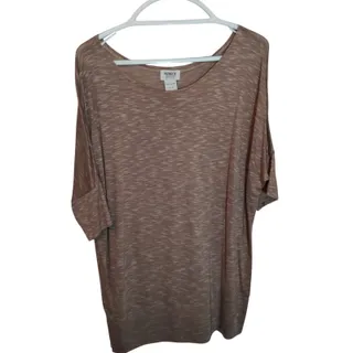 Photo of Monroe & Main Taupe Heathered Blouse Women’s XL Stretch Rayon Blend Estate Top