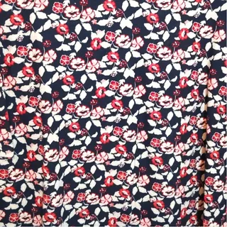 Photo of Blair Navy Red Floral Lined Blouse Women’s Large Exc. Estate Short Sleeve Top