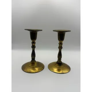 Photo of Vintage Brass Taper Candlestick Holders – Pair