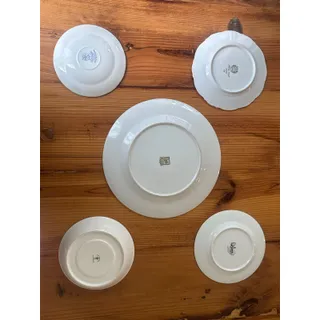 Photo of Vintage Plate Wall Starter Kit – Curated Set of 5 Eclectic Floral & Blue Transferware Plates