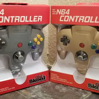 Photo of 2 N64 Controllers - Grey & Gold (NEW) - Nintendo - Nintendo64 - Old Skool