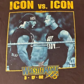 Photo of VTG WWE Wrestlemania X8 Icon vs Icon Hulk Hogan & The Rock