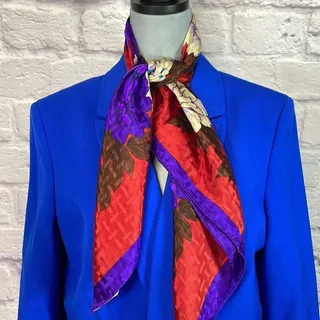 Photo of Vintage Elaine Gold floral silk scarf