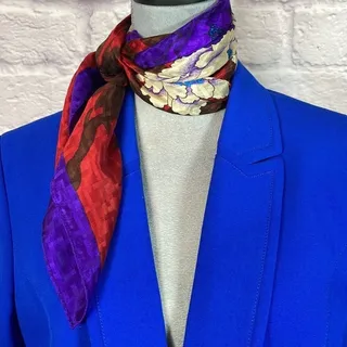 Photo of Vintage Elaine Gold floral silk scarf