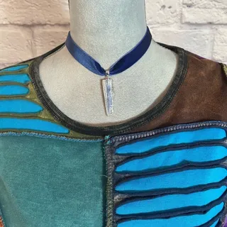 Photo of Handmade kyanite dagger and velvet choker necklace