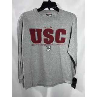 Photo of Nike USC Trojans Youth XL Grey Wordmark Long Sleeve T Shirt