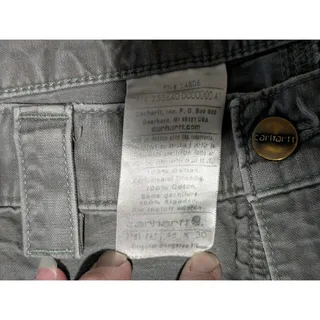 Photo of Men’s Workwear 46x 30 C arhartt Pants Gray Canvas Carpenter RN 14806 Some Flaws