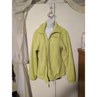 Photo of Youth Columbia Full Zip Fleece Jacket - Sz 18 / 20 Lime Green Color Zip Pockets