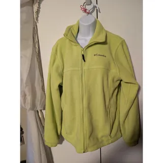 Photo of Youth Columbia Full Zip Fleece Jacket - Sz 18 / 20 Lime Green Color Zip Pockets
