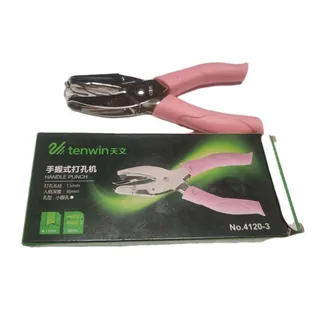 Photo of Handheld Paper Hole Punch Pink 1.5mm Craft Tag Clothing Ticket Puncher New