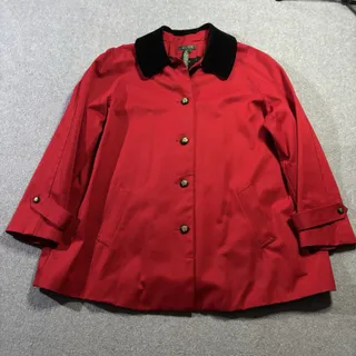 Photo of Lauren Ralph Lauren Red Barn Jacket Horse Print Lining Corduroy Collar Womens 2X