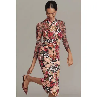 Photo of New Anthropologie Long-Sleeve Halter Mesh Midi Dress $168 SMALL Multi Floral
