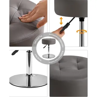 Photo of IBUYKE WBD025G Adjustable Swivel Vanity Stool – Gray