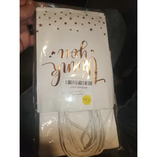 Photo of Evechole 16-Pack Rose Gold "Thank You" Gift Bags  Elegant White Paper Party