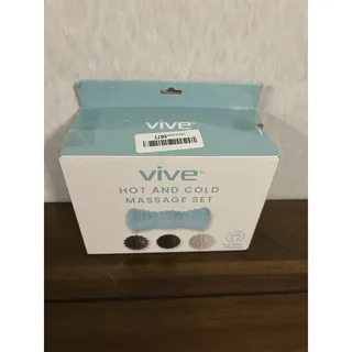 Photo of Vive Hot and Cold Massage Set Foot Roller and 3 Massage Balls Blue Gray New