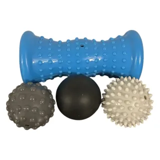 Photo of Vive Hot and Cold Massage Set Foot Roller and 3 Massage Balls Blue Gray New
