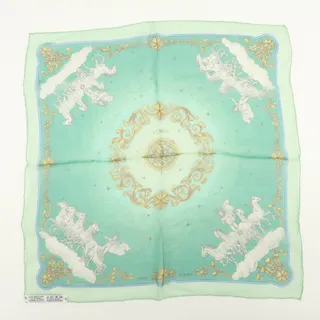 Photo of Hermes Carre 40 Cosmos Silk Scarf Green
