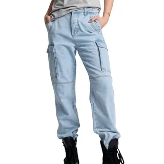 Photo of One Teaspoon Free People Light Wash Cargo Motion Straight Leg Denim Jeans sz 28