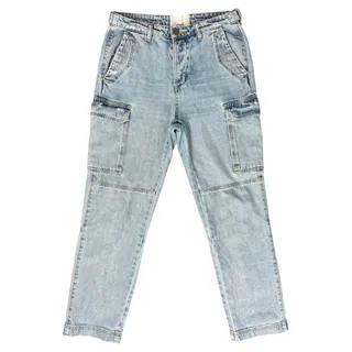 Photo of One Teaspoon Free People Light Wash Cargo Motion Straight Leg Denim Jeans sz 28