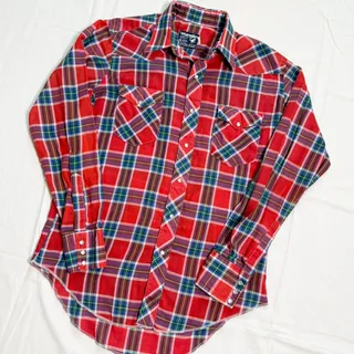 Photo of Vintage Wrangler Pearl Snap Cowboy Western Shirt - M