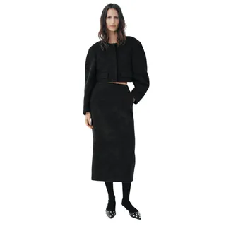 Photo of ZARA 2024 Z/W COLLECTION LIMITED EDITION 0040/835 CROPPED JACKET BLACK SMALL 4 6 NWT