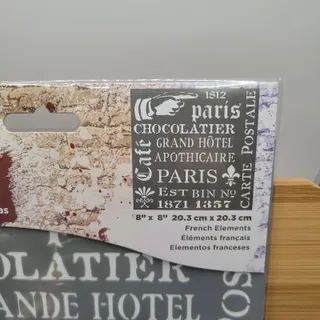 Photo of French Elements Andy Skinner Mixed Media Stencil 8"X8" Deco Art