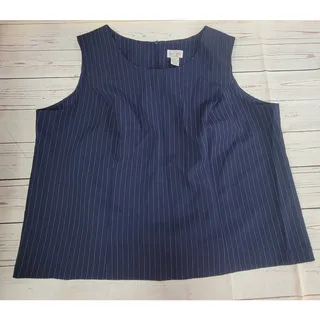 Photo of Dress Savvy New York 24W Navy White Pinstripe Skirt Tank Set